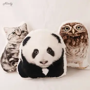 Kreatívne 3D animovaný Vankúš Roztomilá Panda/Owl/Mačku/Psa Nap Vankúš Pet Auto Plyšový Vankúš Sofa Sedáku Domova Textilné