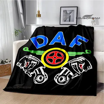 Nákladné vozidlo značky DAF logo tlače deka teplý flanel, mäkké a pohodlné módne dekoratívne deka domov cestovná deka darček k narodeninám