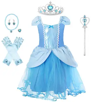 Princezná Popoluška Rapunzel Šaty Cosplay Kostým pre Dieťa Dievča Batoľa Sofia Snow White Dievčatá Oblečenie