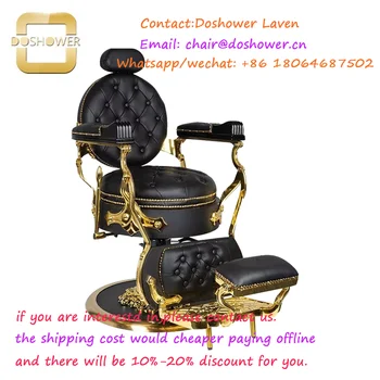Starožitný holič stoličky luxusné zlata s profesionálne kaderníctvo stoličky ležiaceho na holič stoličky hydraulické čerpadlo