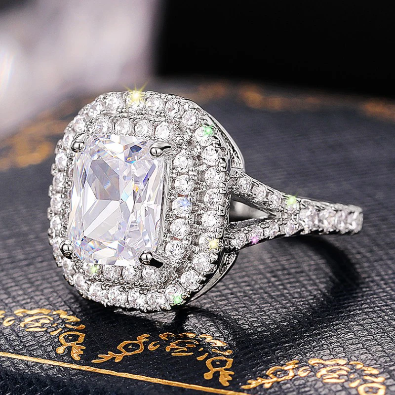 CAOSHI Štýlové Ženy Luxusné Prst Prsteň Pôvabná Dáma Zapojenie Pásma Šperky Svetlé Zirconia Príslušenstvo pre Svadobné Party - 4