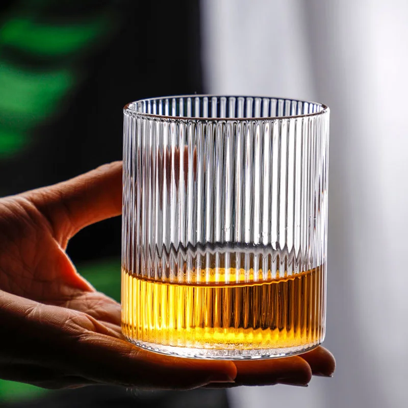 Rebrovaný Okuliare Drinkware Koktailového Pohára Raňajky Hrnček Japonský Štýl Vína Rebrovaný Pohár Tepelne-Odolné Whisky Teacup - 3